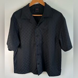 Jordan 23 Monogram AOP Woven Black Button Shirt Men's M Crop Boxy MSRP $75 NWOT
